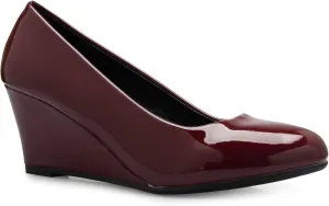 Women's Adorable Low Wedge Heel Shoe - Easy Low Pumps - Basic Slip On, Comfort