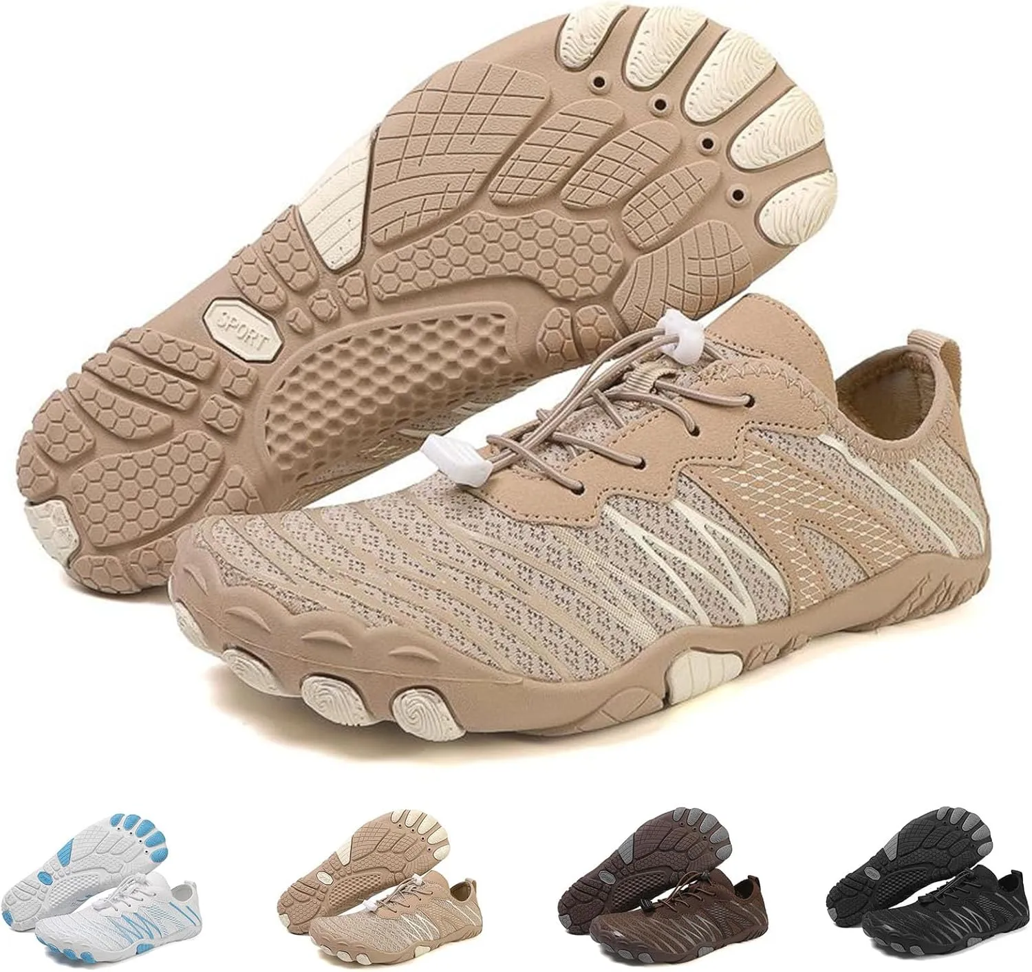 Women's Barefoot Shoes with Neuropathy, Grounding, Orthopedic, Non-Slip, Anti-Slip, All-Day Comfort, Wide Toe Box, Adaptive Arch Support, Lightweight, Flexible, Black, One Size