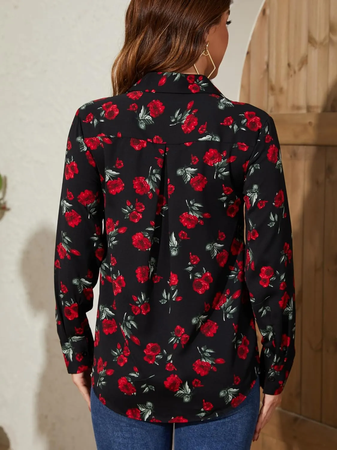 Women's Button Down Shirts Long Sleeve Basic Classic Soft Shirt Collared Fashion Dressy Casual Blouses