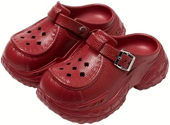 Women's Comfortable EVA Clogs, Breathable Thick Sole, Round Toe Slip-On Summer Shoes, Platform Heel Design for Casual