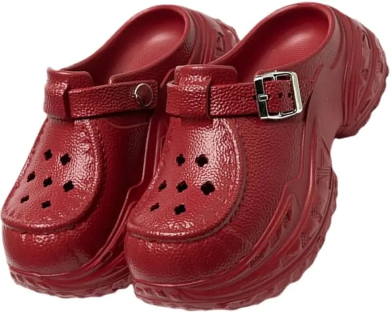 Women's Comfortable EVA Clogs, Breathable Thick Sole, Round Toe Slip-On Summer Shoes, Platform Heel Design for Casual