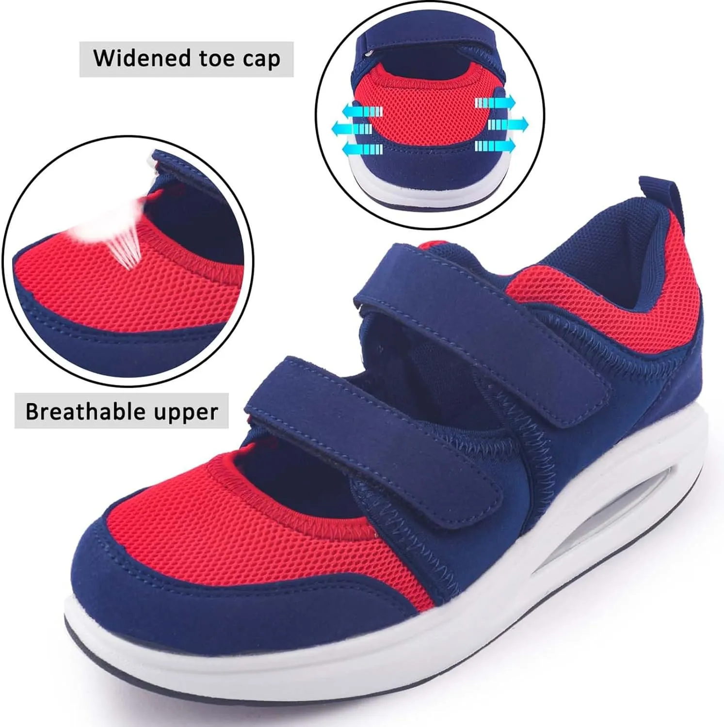Women's Comfortable Working Nurse Shoes Non-Slip Adjustable Breathable Walking Buffer Fitness Casual Nursing Orthotic Lightweight Shoes