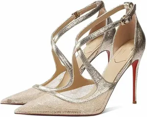 Women’S Cross-Tie Lace Mesh Hollow Stiletto Heels Fashion Modern Sandals Buckle Strap Closure For Wedding Or Dress Occasions