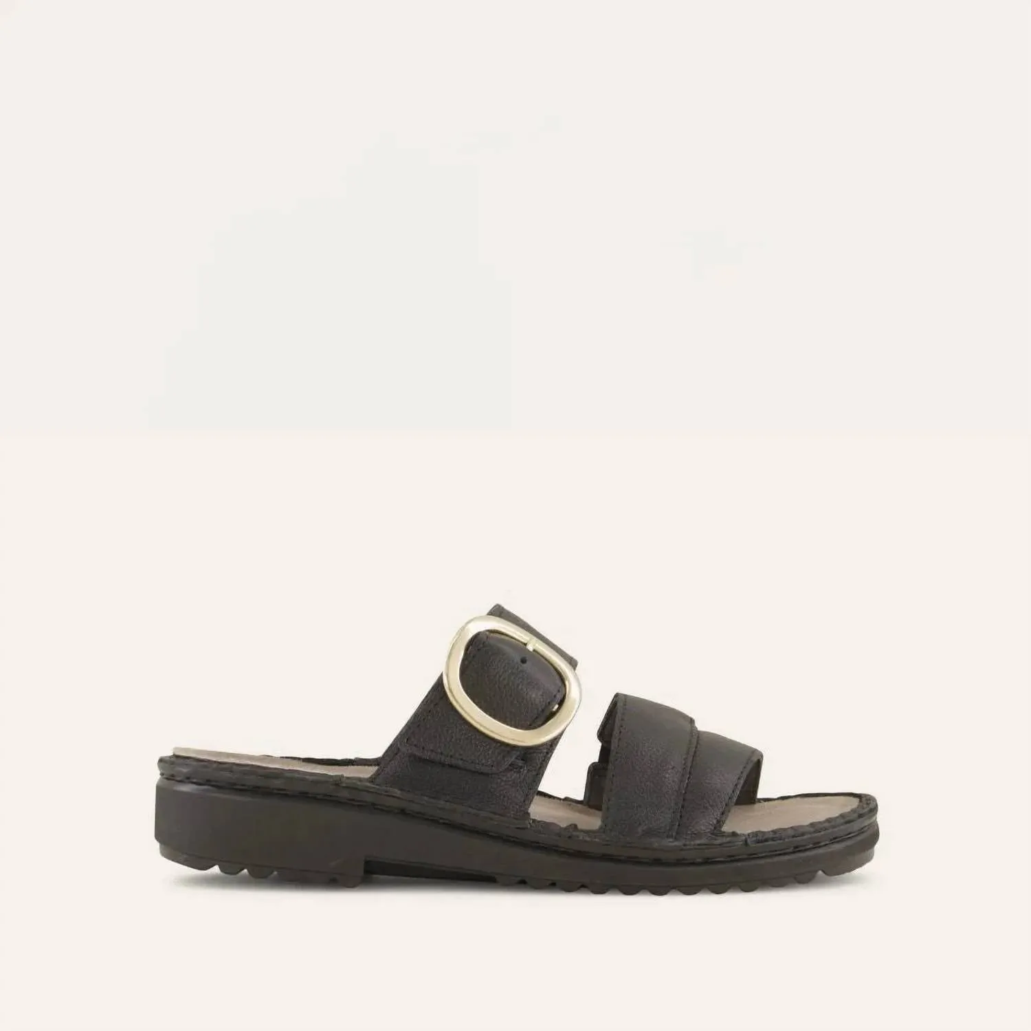 Women's Frey Sandals - Medium In Soft Black Leather