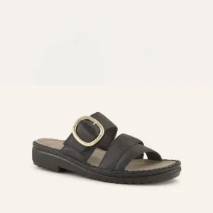 Women's Frey Sandals - Medium In Soft Black Leather