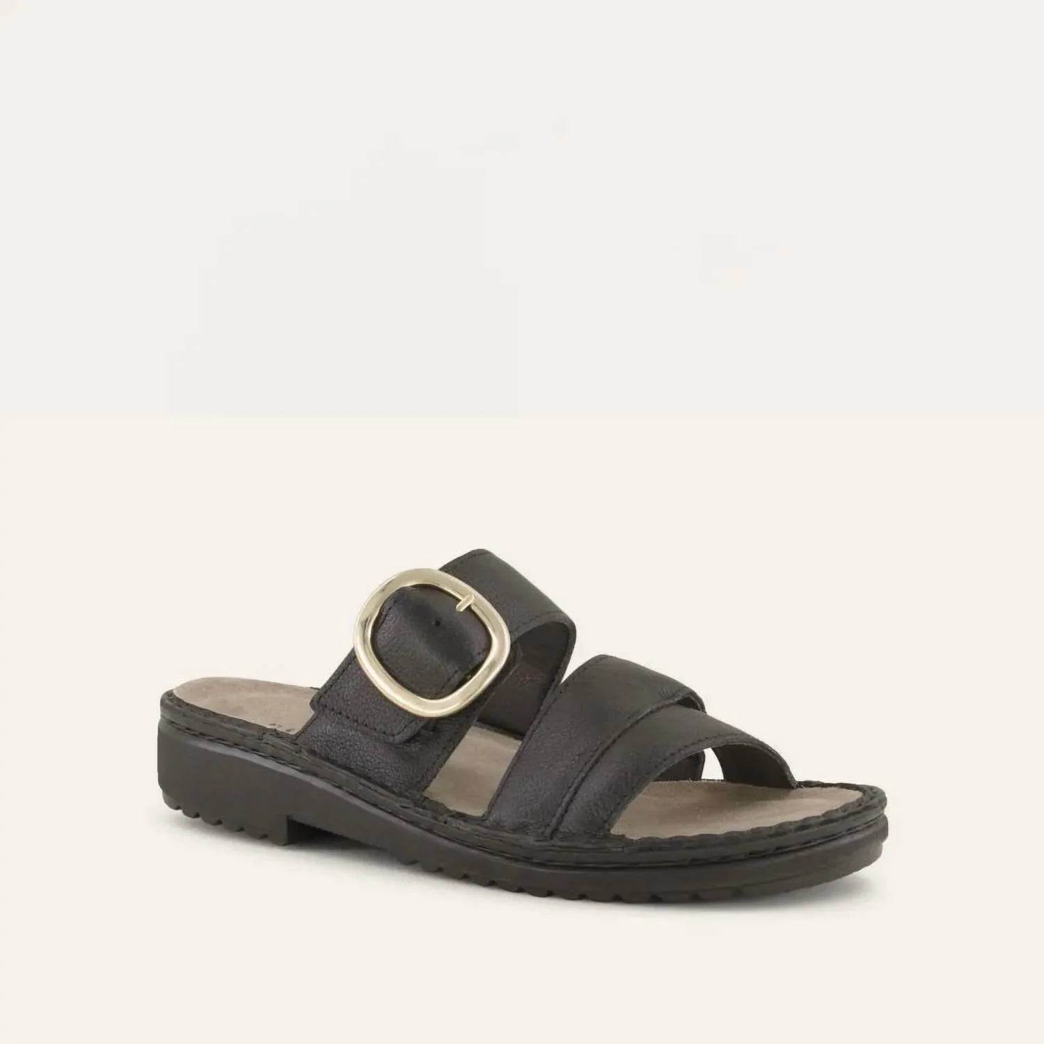 Women's Frey Sandals - Medium In Soft Black Leather