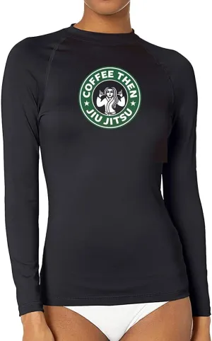 Women's Funny Cute Graphic Long Sleeve Rash Guard Sports Wicking T-Shirt for MMA BJJ Wrestling