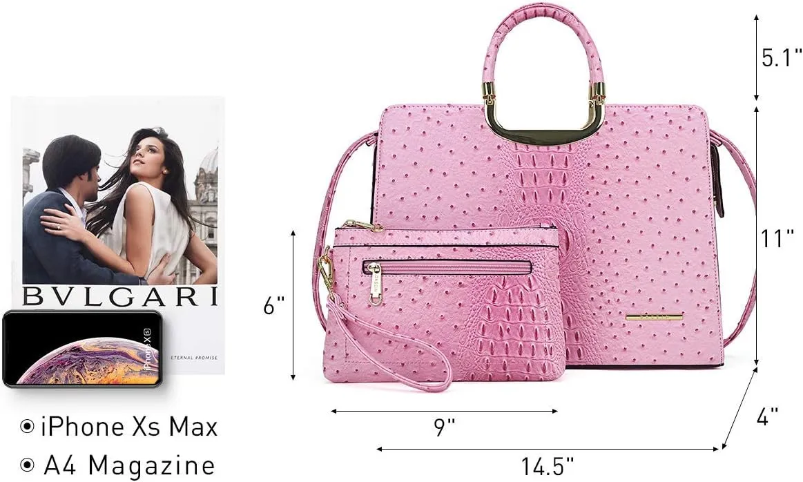 Womens Handbag Top Handle Shoulder Bag Tote Satchel Purse Work Bag with Matching Wallet