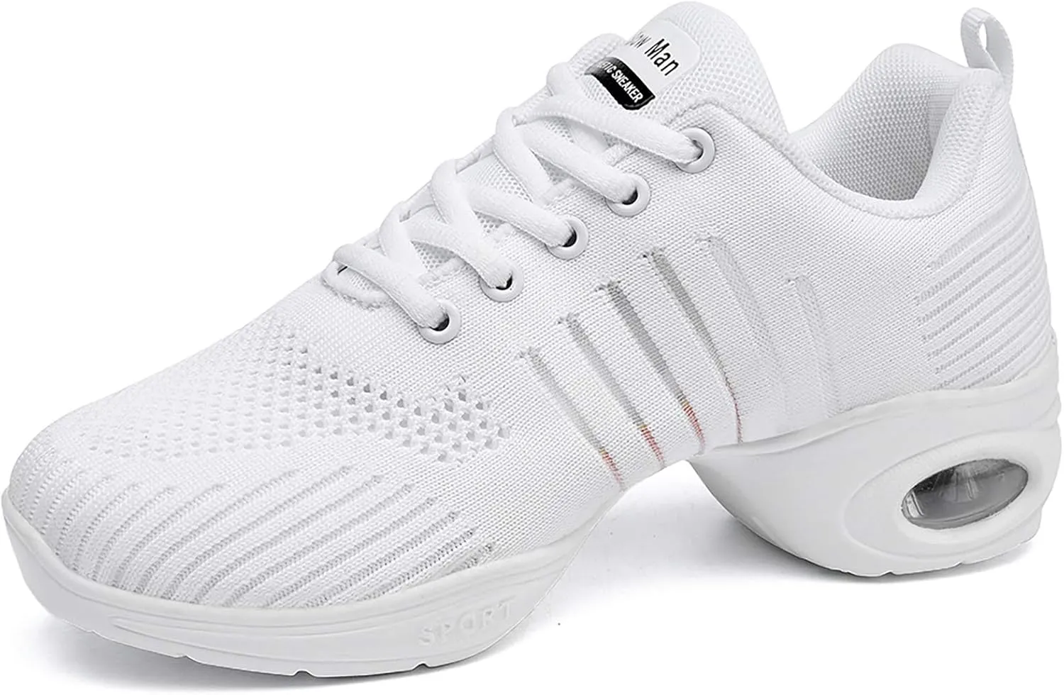 Women's Jazz Shoes Lace-up Sneakers - Breathable Air Cushion Lady Split Sole Athletic Walking Dance Shoes Platform