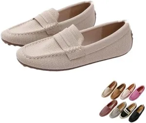 Women’s Lightweight Knit Loafers Driving Loafer,Slip On Flat Boat Shoes Flat Bottom Breathable Loafer Shoes