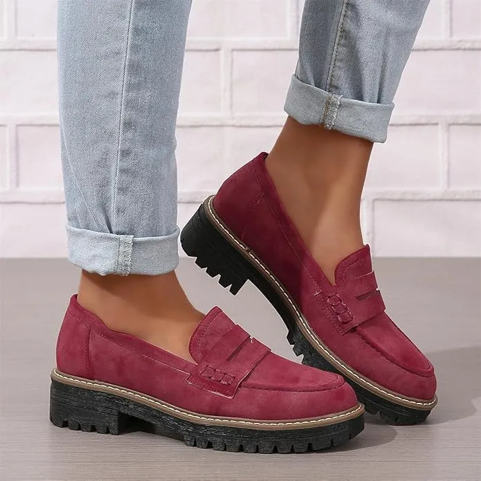 Womens Loafers Shoes Platform Chunky Penny Loafer Women's Slip-on Loafers Comfort Casual Fashion Business Work Shoes