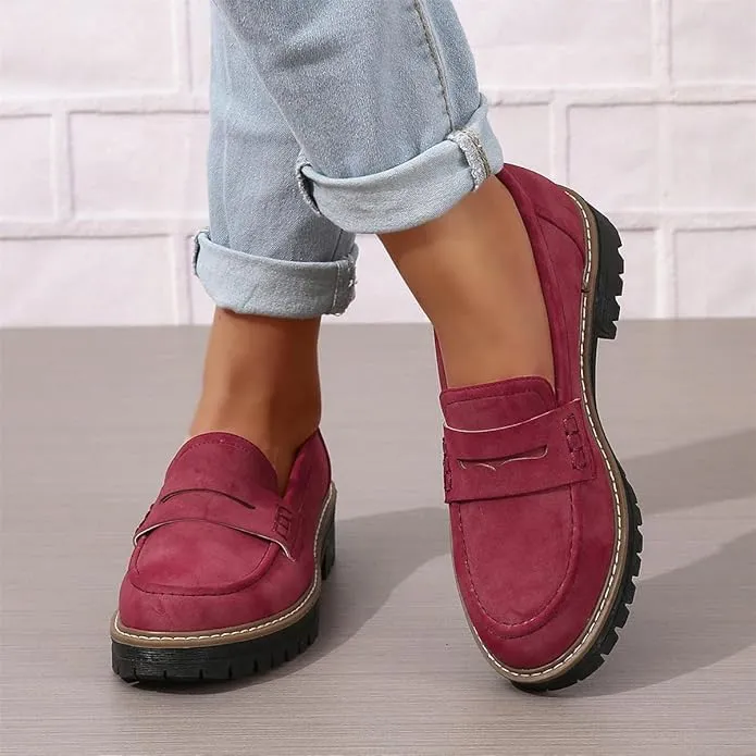 Womens Loafers Shoes Platform Chunky Penny Loafer Women's Slip-on Loafers Comfort Casual Fashion Business Work Shoes