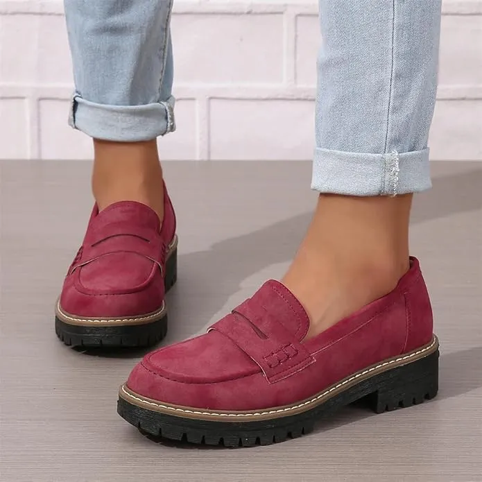 Womens Loafers Shoes Platform Chunky Penny Loafer Women's Slip-on Loafers Comfort Casual Fashion Business Work Shoes