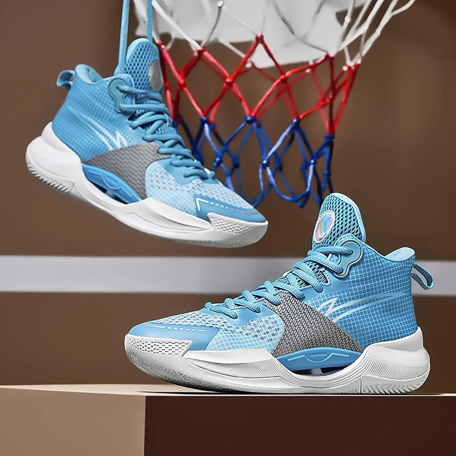 Womens Mens Basketball Shoes Fashion Athletic Sneakers Breathable Leightweight Non Slip High Top Outdoor Sport Shoe