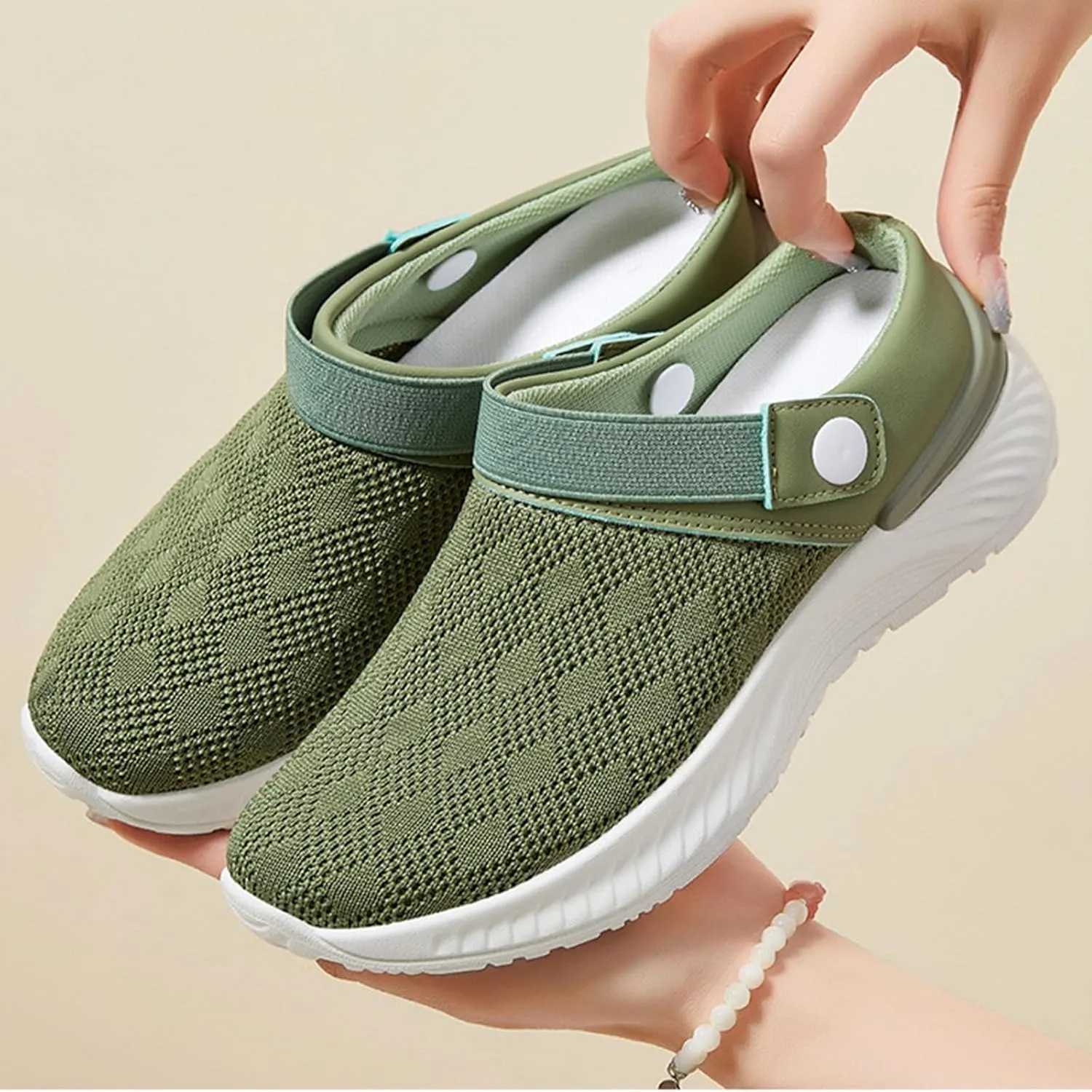 Women's Orthopedic Shoes Summer Breathable Mesh Slippers Lightweight Non Slip Gym Workout Running Shoes Comfortable Arch Support Mules Slip On Walking Clogs with Plantar Fasciitis Soles