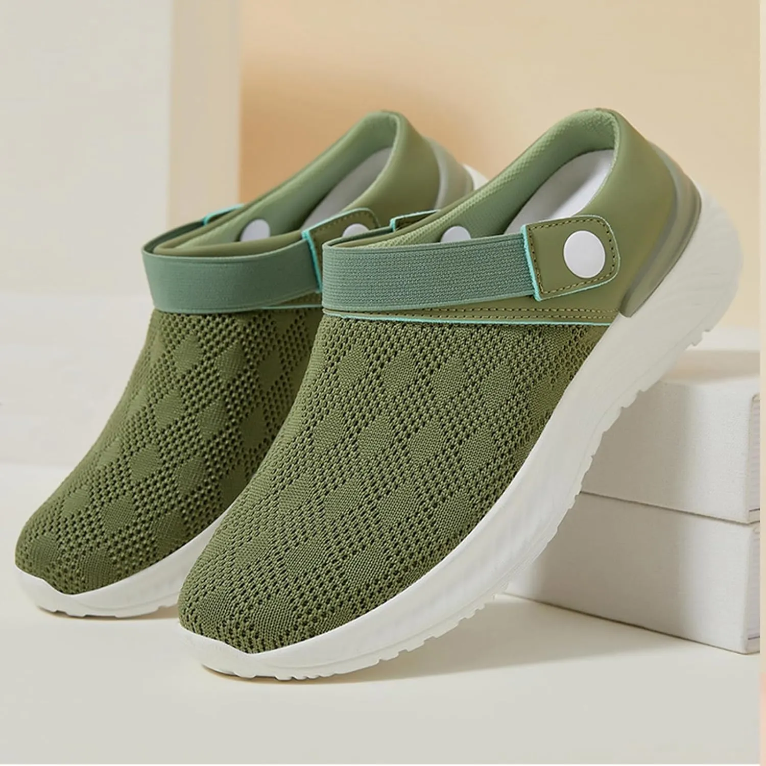 Women's Orthopedic Shoes Summer Breathable Mesh Slippers Lightweight Non Slip Gym Workout Running Shoes Comfortable Arch Support Mules Slip On Walking Clogs with Plantar Fasciitis Soles