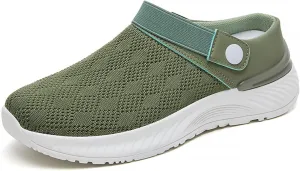Women's Orthopedic Shoes Summer Breathable Mesh Slippers Lightweight Non Slip Gym Workout Running Shoes Comfortable Arch Support Mules Slip On Walking Clogs with Plantar Fasciitis Soles