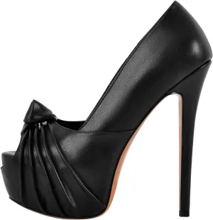 Women's Platform Pumps Shoes Slip On Stilettos PU High Heels