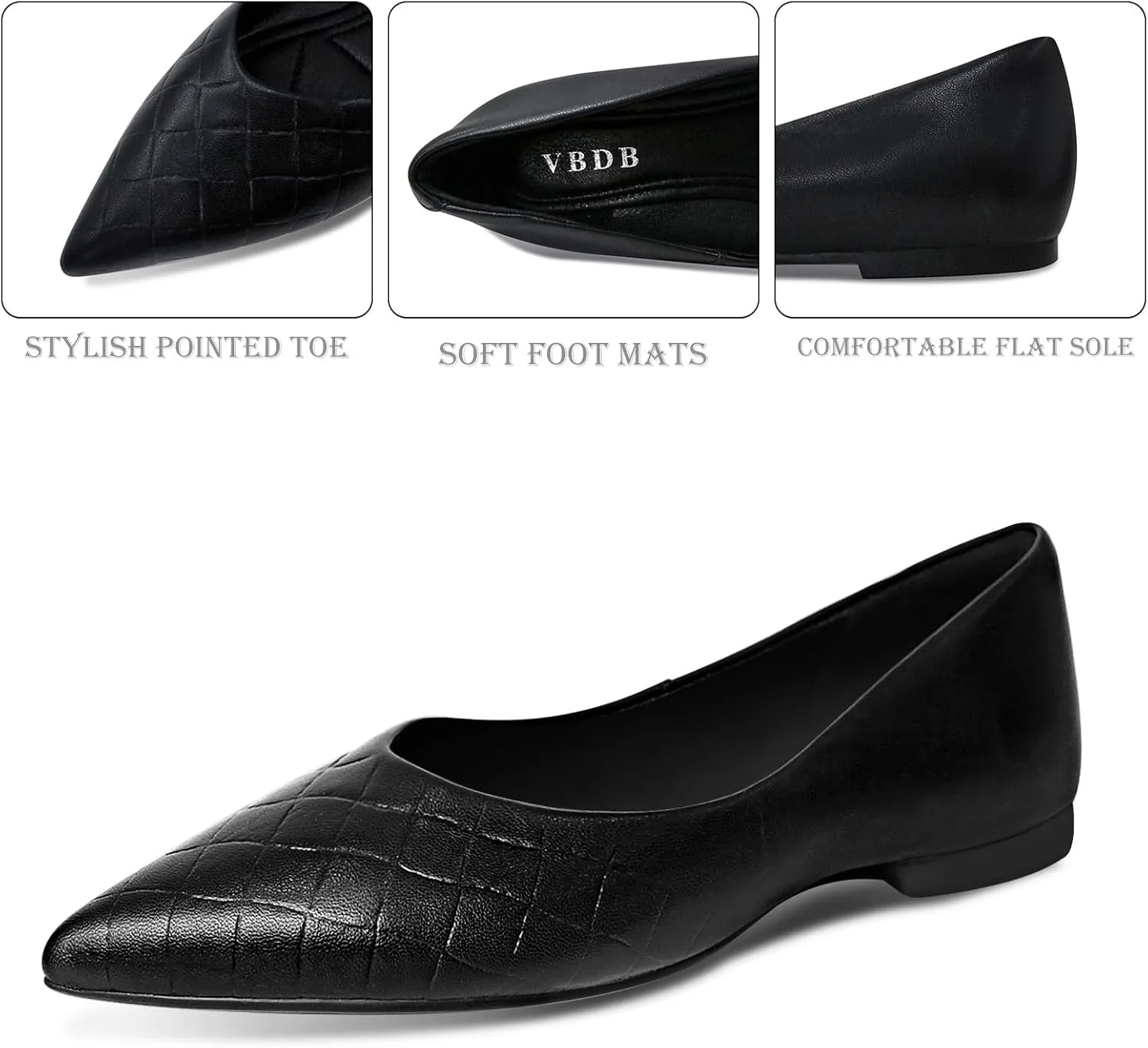 Women's Pointed Toe Flat Shoes Comfortable Casual Dress Shoes Women's Classic Fashion Soft Bottom Shoes