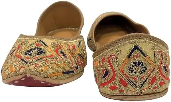 Women's Punjabi Jutti for Ethnic Shoes Soft Mojari Traditional Indian Jooti Leather Sandles Handmade Juti