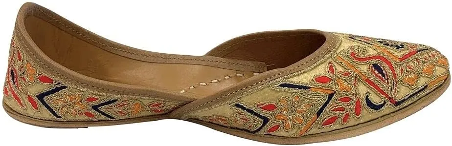 Women's Punjabi Jutti for Ethnic Shoes Soft Mojari Traditional Indian Jooti Leather Sandles Handmade Juti