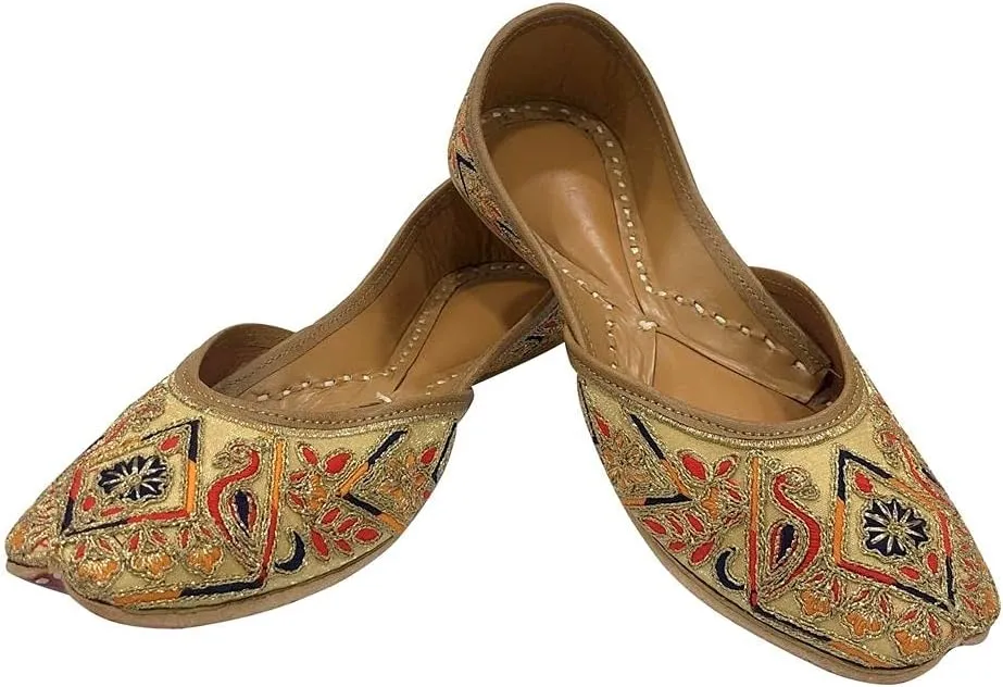 Women's Punjabi Jutti for Ethnic Shoes Soft Mojari Traditional Indian Jooti Leather Sandles Handmade Juti