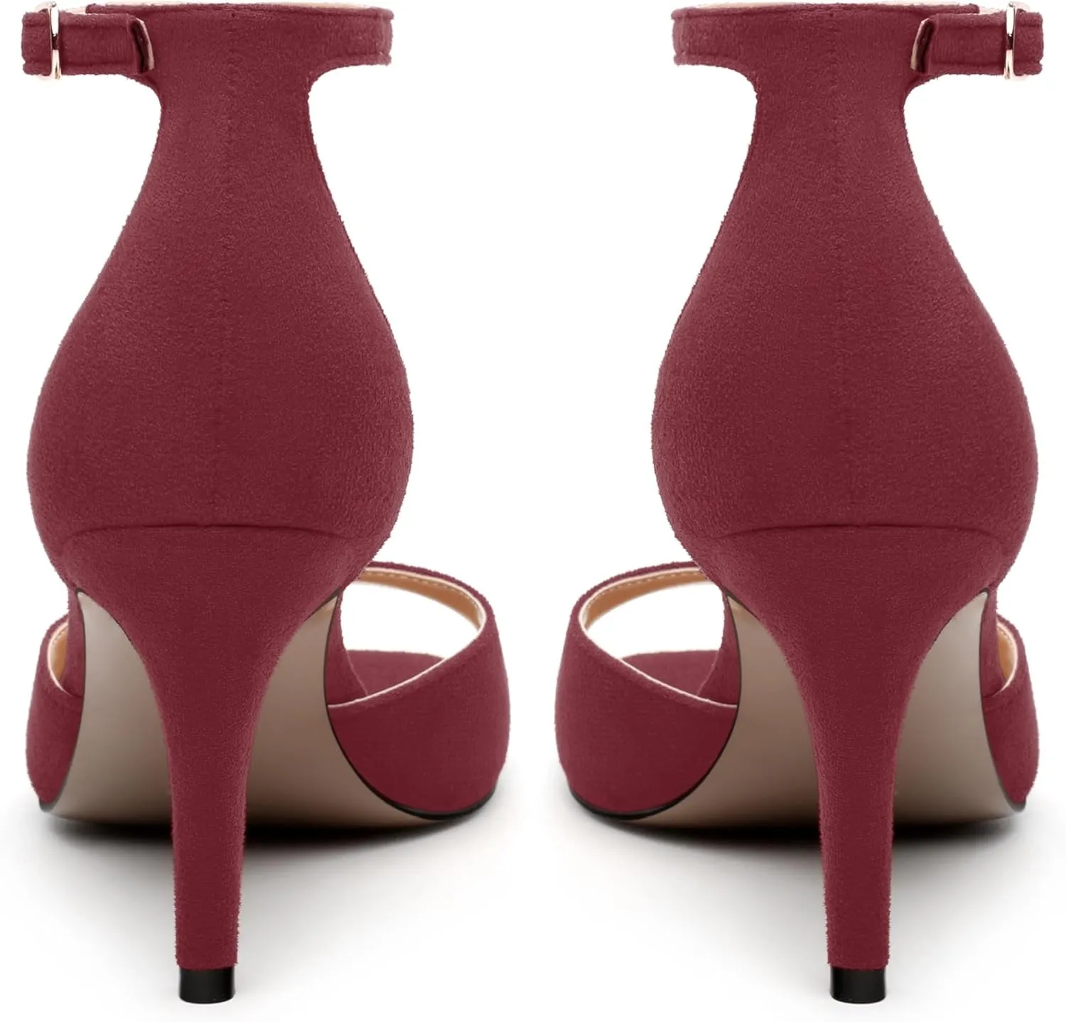 Women's Sandals, High Stilettos Open Square Toe, Ankle Strap Solid Fashion Dress Shoes, Wedding Party Working Heeled Sandals