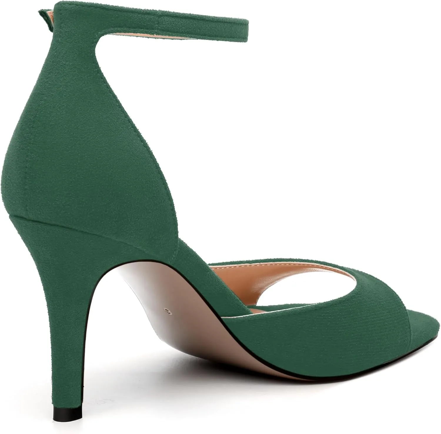 Women's Sandals, High Stilettos Open Square Toe, Ankle Strap Solid Fashion Dress Shoes, Wedding Party Working Heeled Sandals