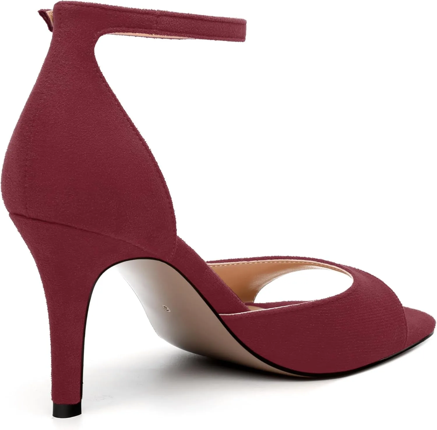 Women's Sandals, High Stilettos Open Square Toe, Ankle Strap Solid Fashion Dress Shoes, Wedding Party Working Heeled Sandals