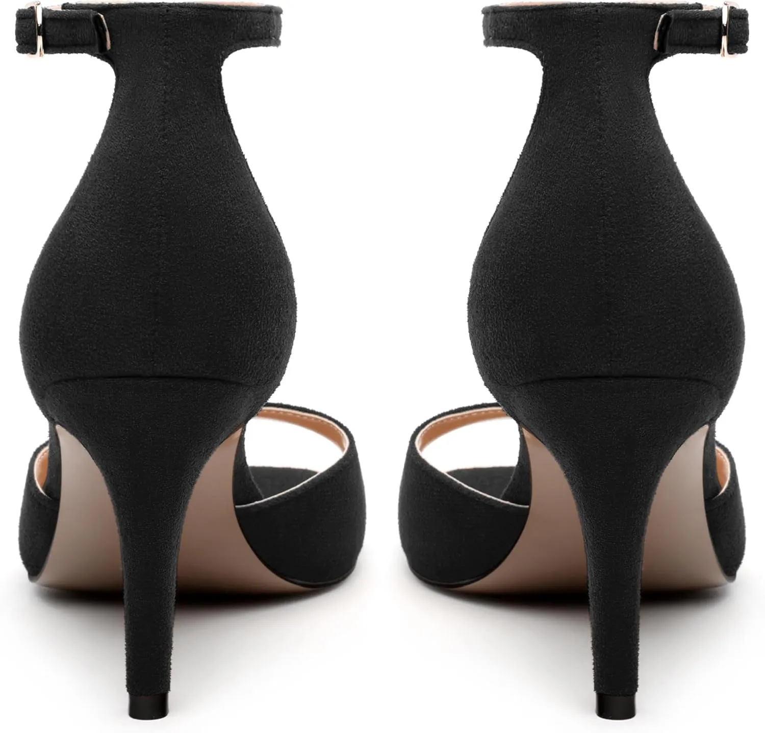 Women's Sandals, High Stilettos Open Square Toe, Ankle Strap Solid Fashion Dress Shoes, Wedding Party Working Heeled Sandals