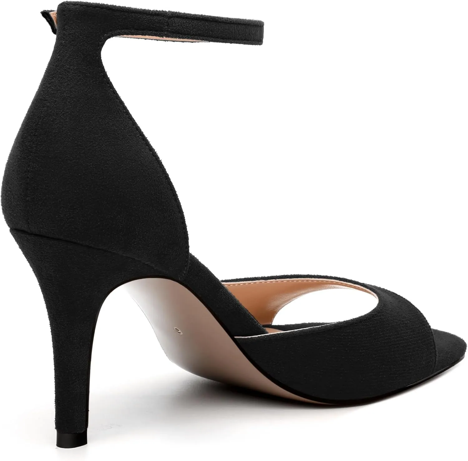 Women's Sandals, High Stilettos Open Square Toe, Ankle Strap Solid Fashion Dress Shoes, Wedding Party Working Heeled Sandals