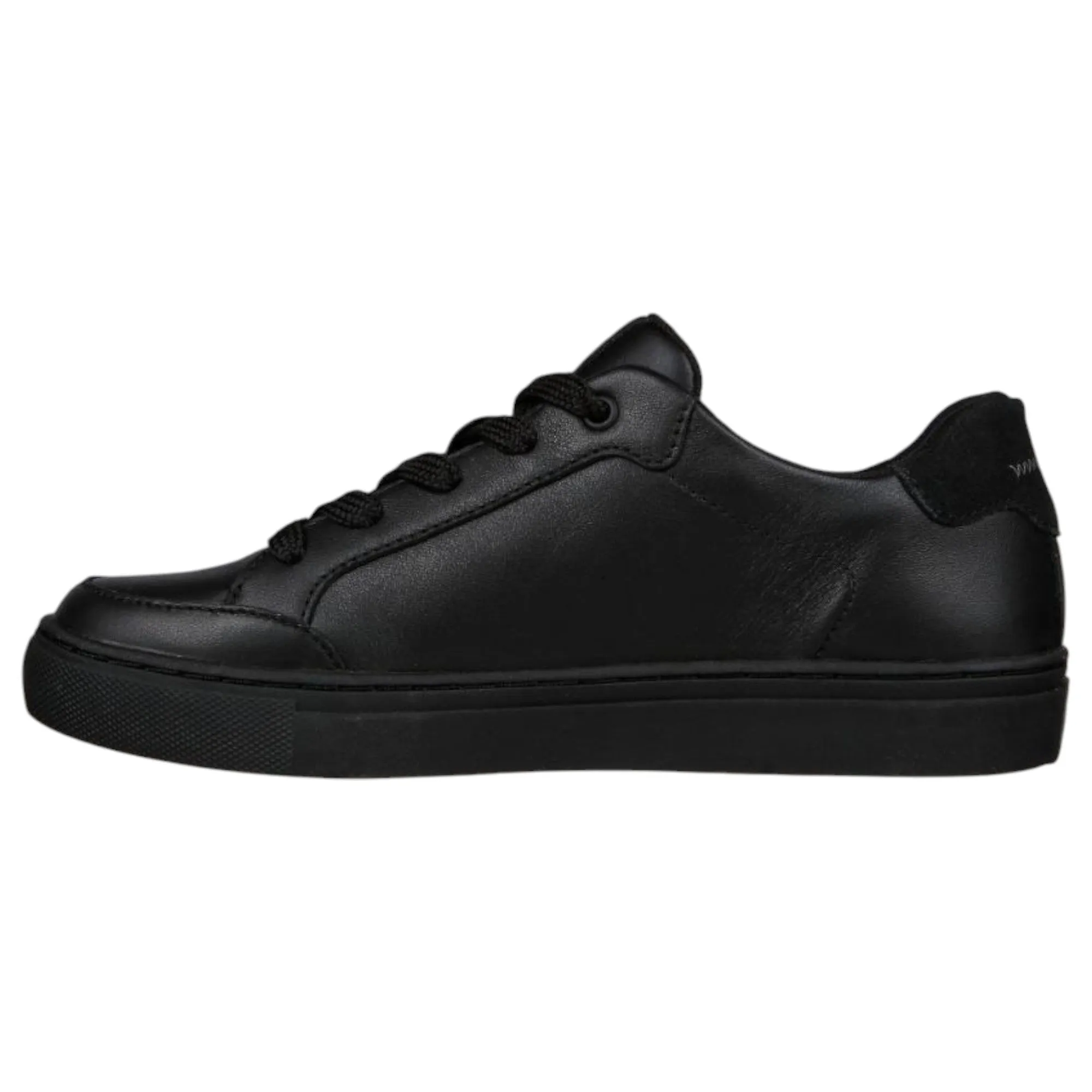 Womens Skechers Side Street Black/Black Lace Up Sneaker Shoes