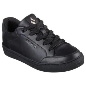 Womens Skechers Side Street Black/Black Lace Up Sneaker Shoes