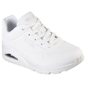 Womens Skechers Uno - Stand On Air White Lace Up Sneaker Shoes