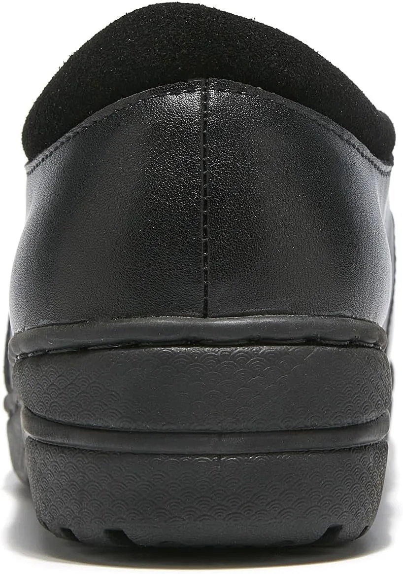 Women's Slip On Extra Wide Width Work Shoes Lightweight Slip Resistant Waterproof Food Service Comfortable Nurse Shoes