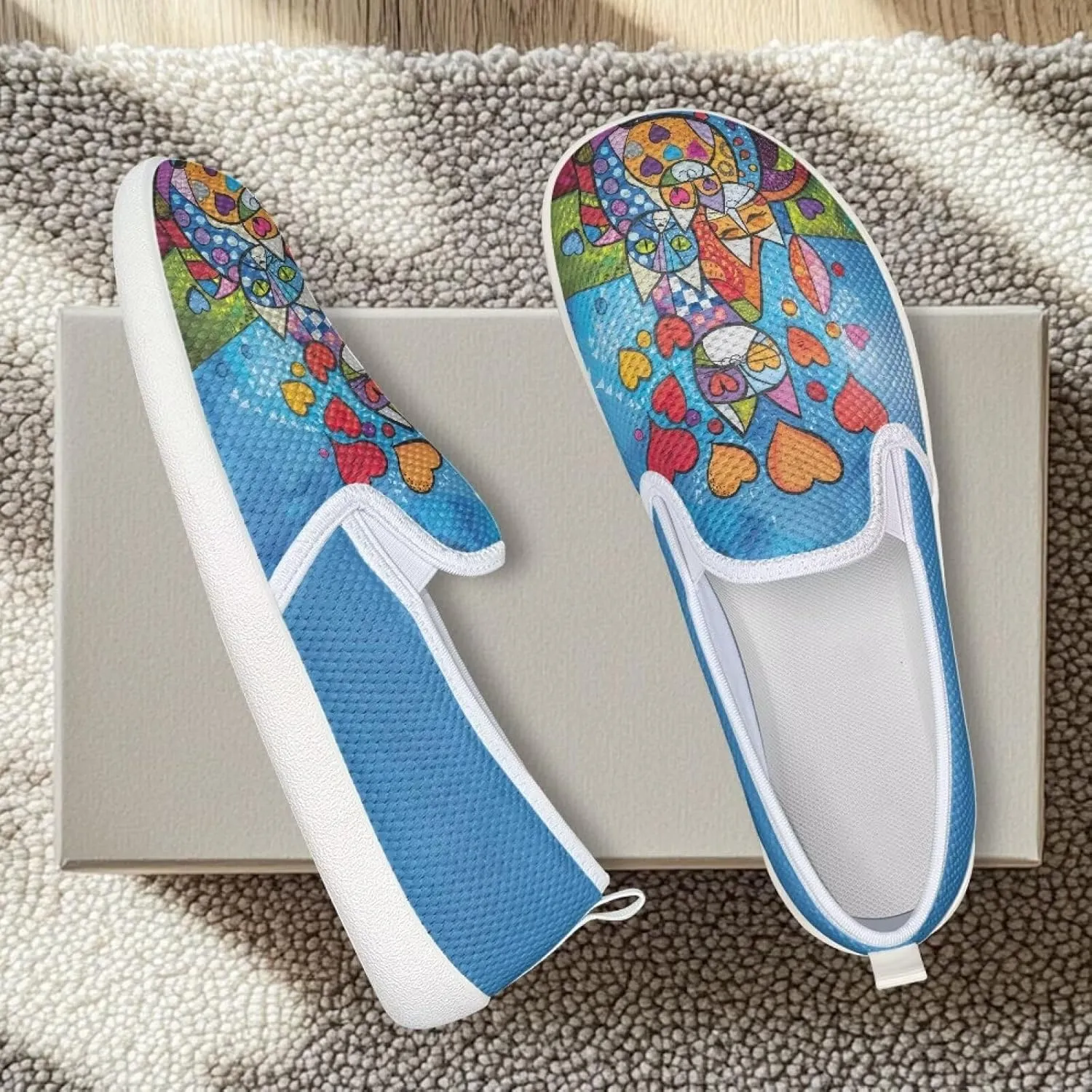 Women's Slip On Flat Fashion Comfortable Dressy Loafer Shoes Round Toe Lightweight Shoes for Office Work Daily Wear Gifts for Wife Mom Sister US Size 6-11