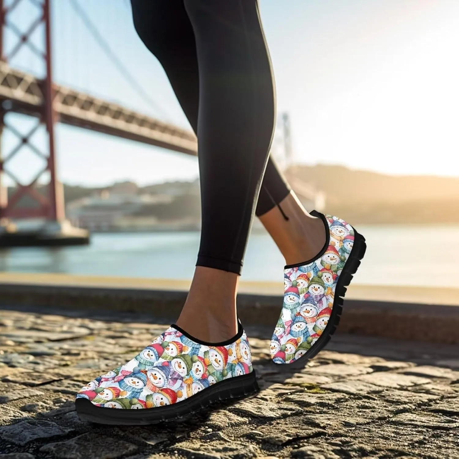 Women's Sneakers Casual Low Top Walking Sneaker Flat Outdoor Breathable Slip On Soft Holiday Shoes for Women