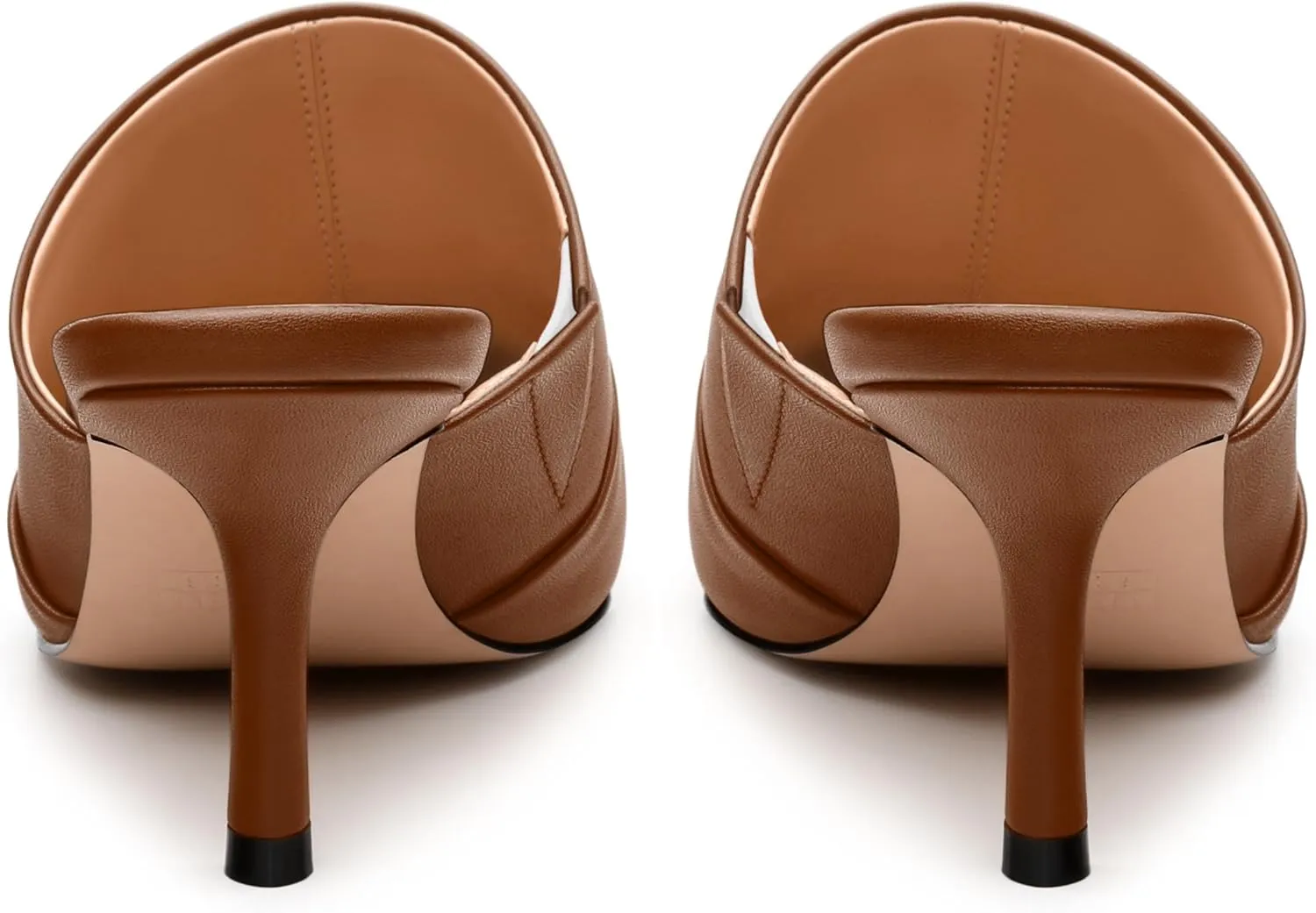 Women's Square Closed Toe Heeled Sandals, Ruched Mid Stiletto Heels, Fashion Comfort Daily Working Party Slide Sandals for Women