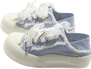 Women's Summer Plaid Canvas Shoes Fashion Casual
