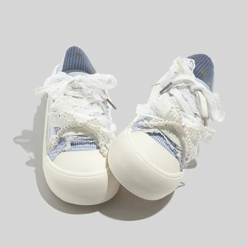 Women's Summer Plaid Canvas Shoes Fashion Casual