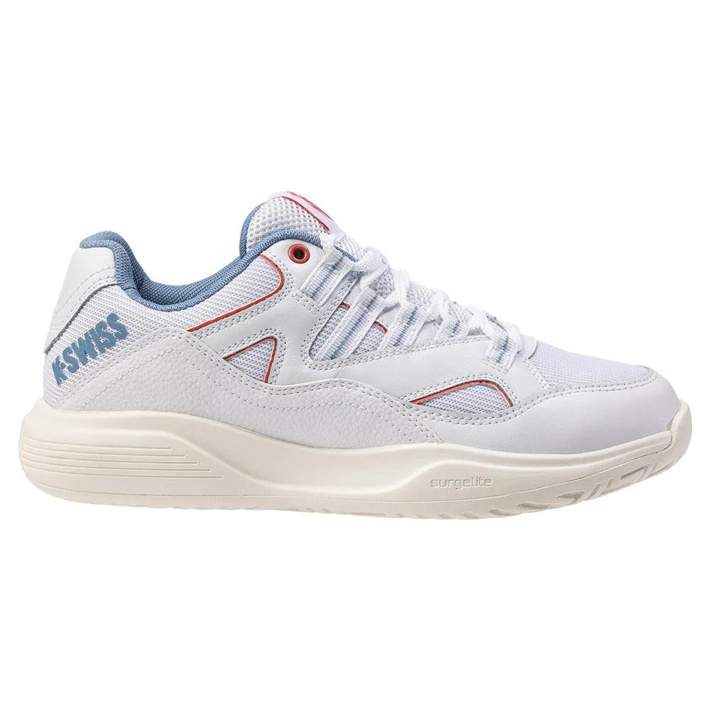 Women`s Tura Team Pickleball Shoes White and Faded Denim
