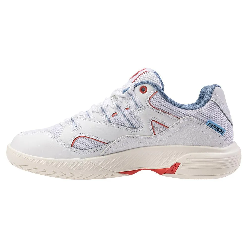 Women`s Tura Team Pickleball Shoes White and Faded Denim