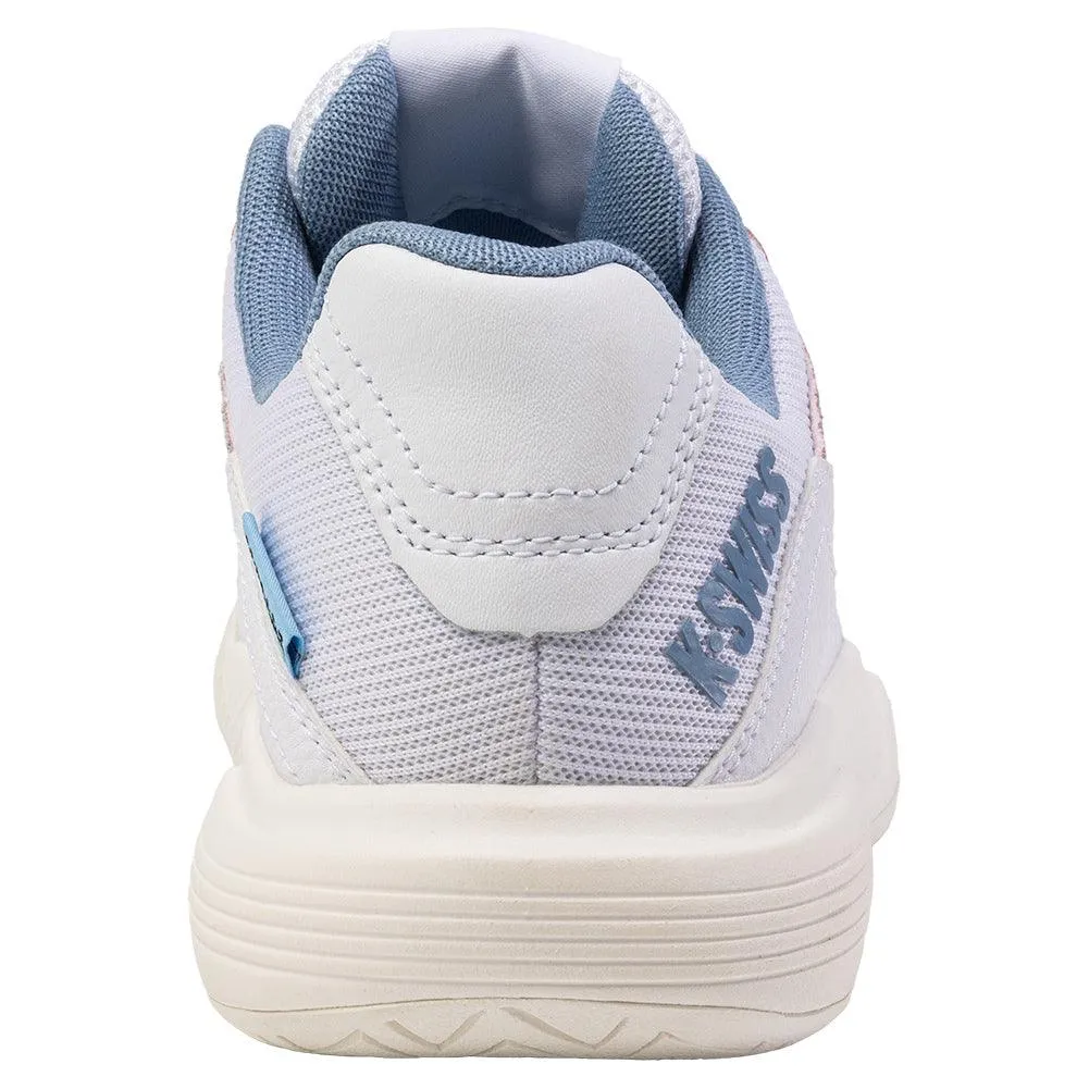 Women`s Tura Team Pickleball Shoes White and Faded Denim
