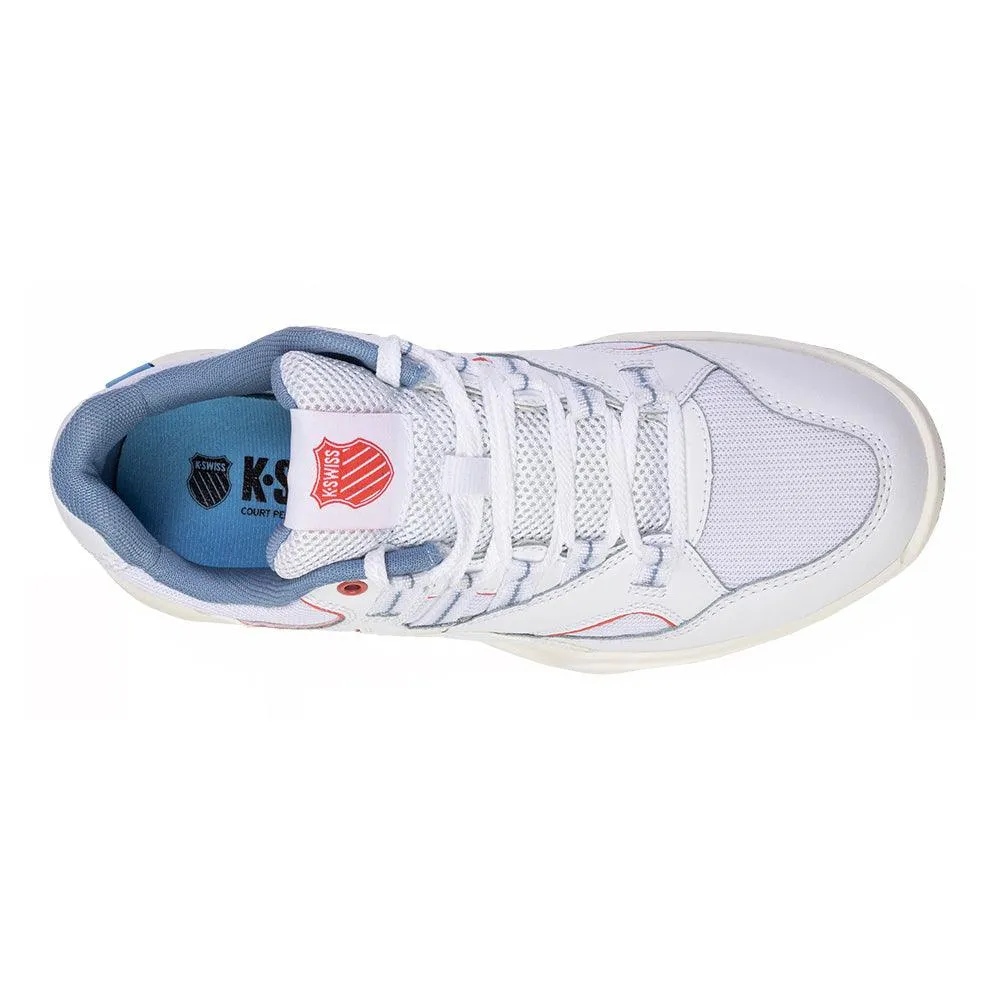Women`s Tura Team Pickleball Shoes White and Faded Denim