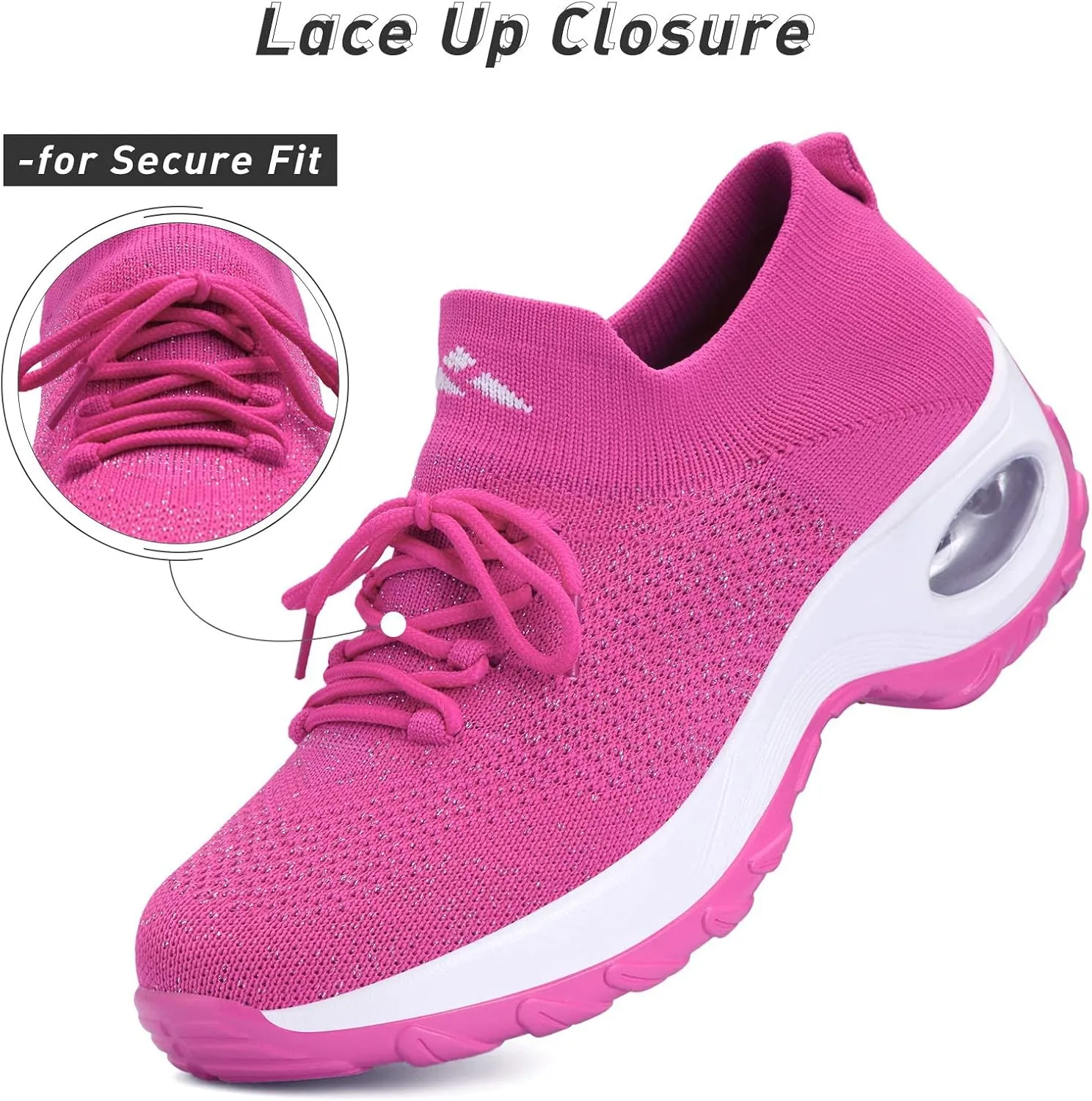 Women's Walking Shoes Sock Sneakers Slip on Mesh Air Cushion Comfortable Wedge Easy Shoes Platform Loafers