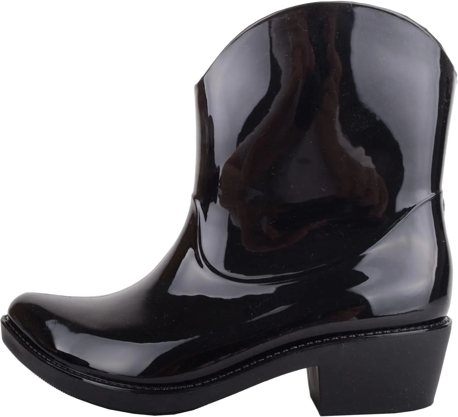 Womens Waterproof Slip On Cowboy Style Ankle Rain Winter Welly Wellington Boots