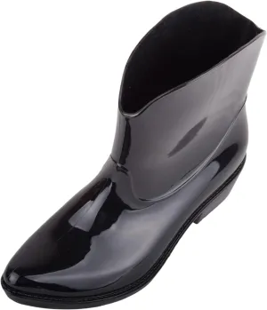 Womens Waterproof Slip On Cowboy Style Ankle Rain Winter Welly Wellington Boots