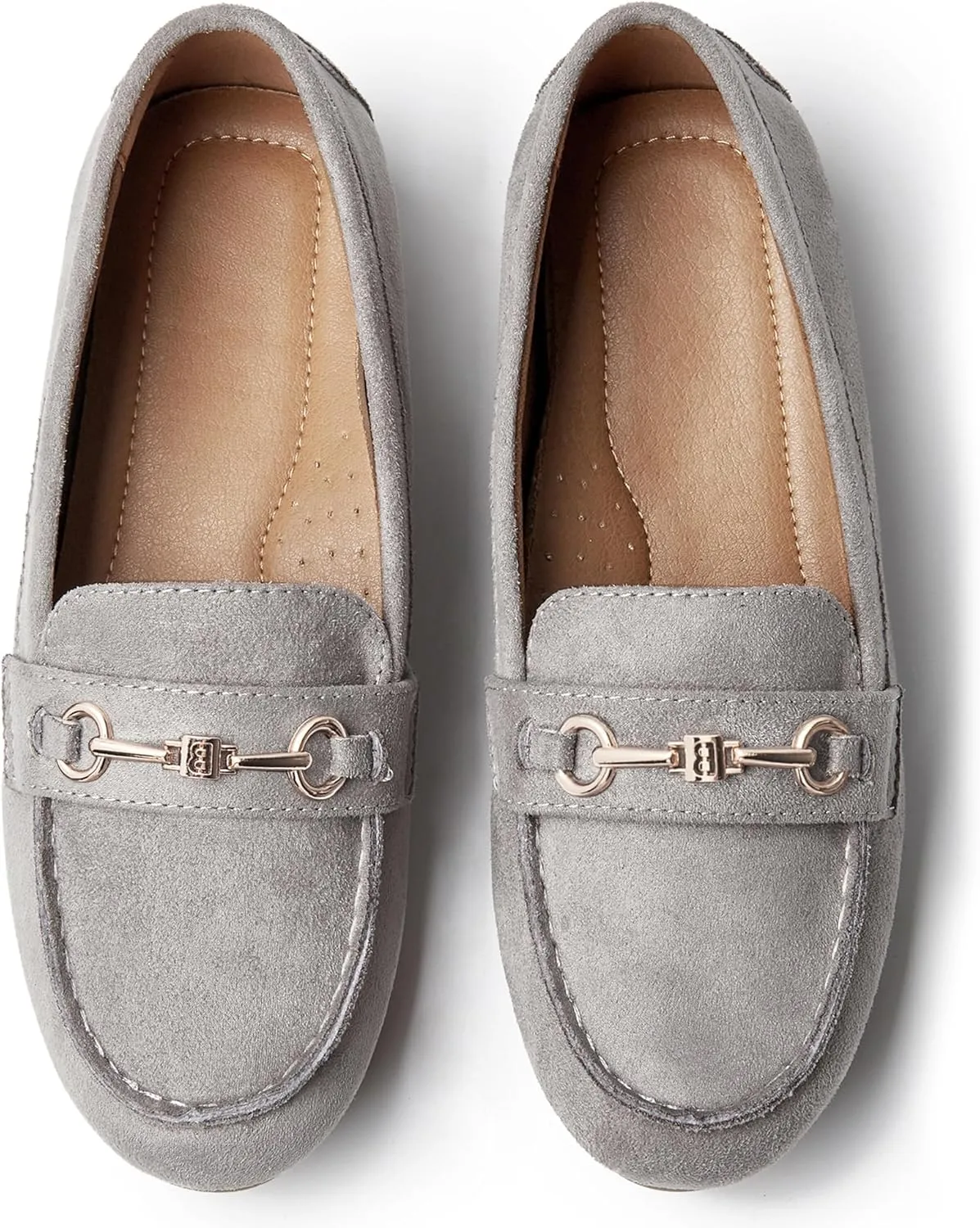 Women's Wide Loafers Casual Slip on Flat Shoes Women's Comfort Penny Loafers with Arch Support Women Dressy Moccasins