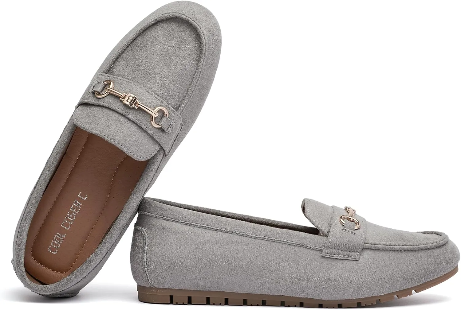Women's Wide Loafers Casual Slip on Flat Shoes Women's Comfort Penny Loafers with Arch Support Women Dressy Moccasins