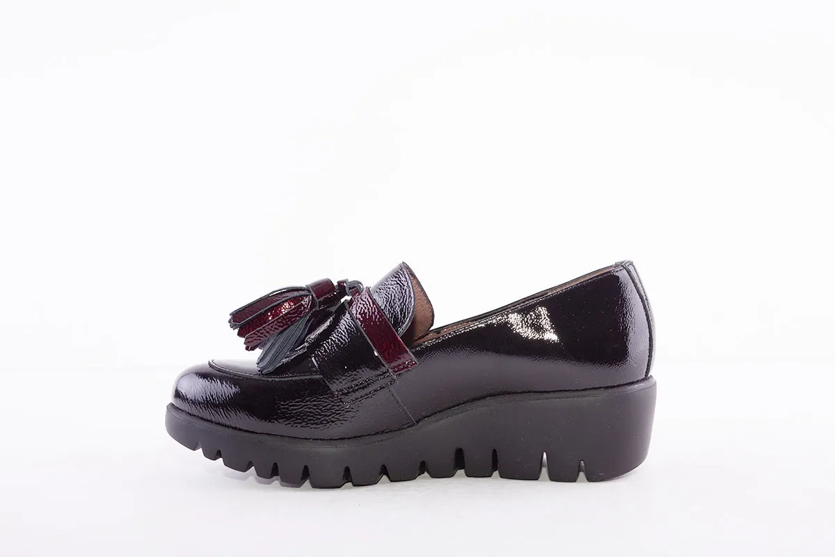 WONDERS - C-33174 SLIP-ON WEDGE SHOE - BLACK